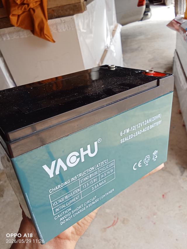 แบตตารี่รถไฟฟ้า2 ล้อ 12v/12am ซื้อมาผิดยังไม่ได้ใช้ สภาพใหม่100% ยังอยู่ในกล่อง อุปกรณ์ครบ