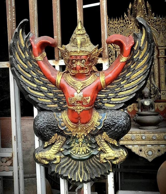 ครุฑศาลเก่า ครุฑหน้าดุ ขนาด80ซม พญาครุฑหน้าศาล