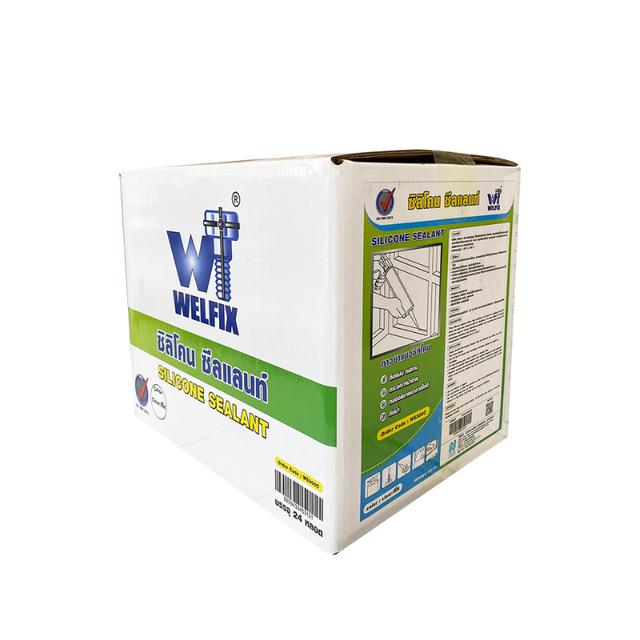 ึกาวยาแนว กาวยาแนวซิลิโคน ซีลแลนท์ WELFIX 300 มล. สีใส สำหรับอุดรอยรั่ว กันซึม ยาแนวอุดรอยรั่ว ยาแนวกันน้ำรั่ว