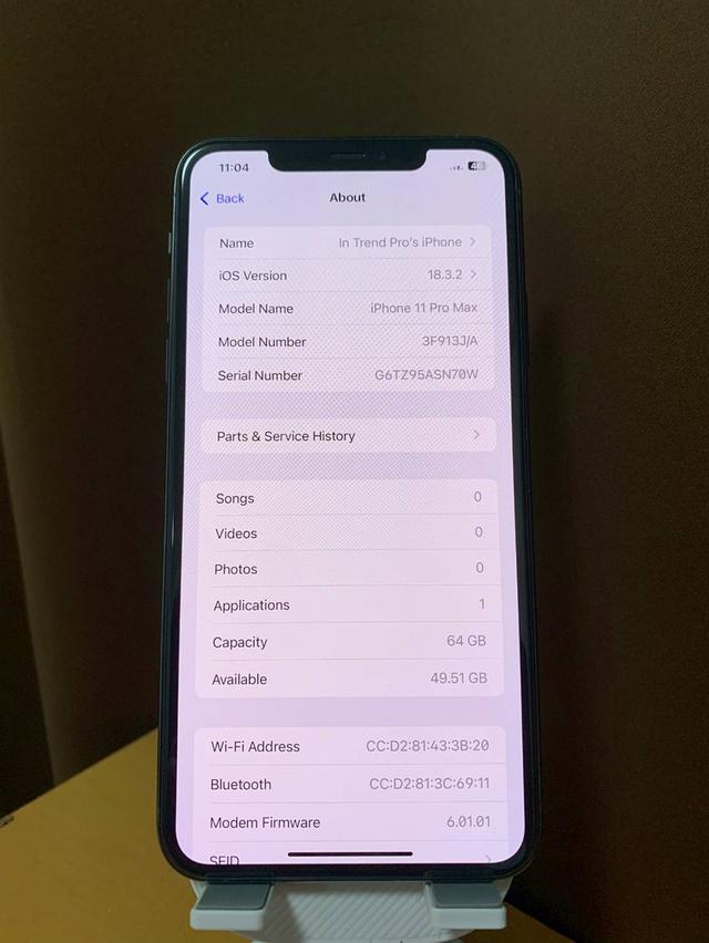 iPhone 11 Pro Max 64GB สีดำ 🖤 (No.1012) แบต 100% 7