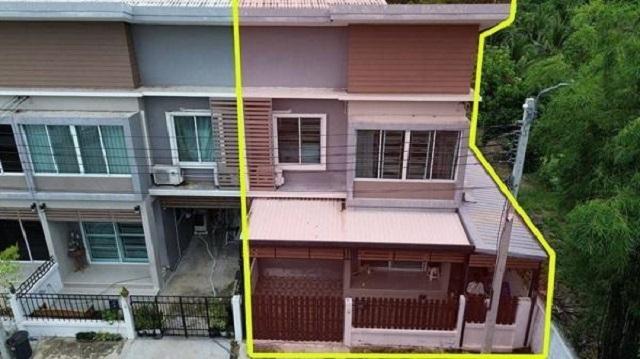 ราชพฤกษ์-รัตนาธิเบศร์ ปากเกร็ด MRT บางรักใหญ่ 3.2 กม. ให้เช่าทาวน์เฮ้าส์ 2 ชั้น หลังมุม เดอะทรัสต์ 3 นอน 2 น้ำ ตลาดสดท่า 1