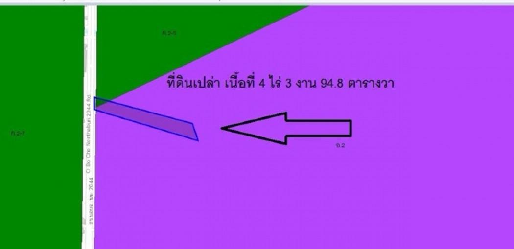 ให้เช่าที่ดินเปล่า เนื้อที่ 5 ไร่ ผังสีม่วง ติดถนน 3215 บางกรวย-ไทรน้อย ที่ดินปรับพื้นที่และล้อมรั้วไว้แล้ว 4