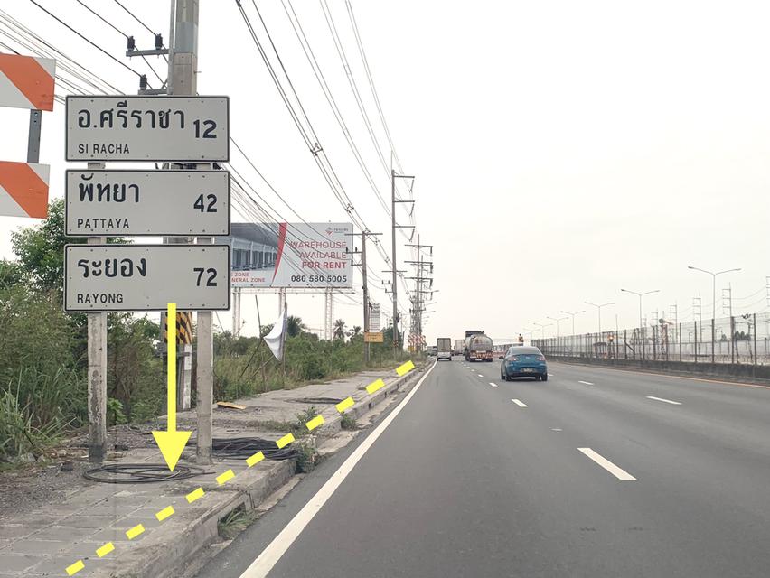 ขายที่ดินศรีราชาเนื้อที่ 30-1-43ไร่ ติดถนนมอเตอร์เวย์ กม.93ใกล้จุดพักรถ มอเตอร์เวย์ M7 ต.สุรศักดิ์ อ.ศรีราชา 1
