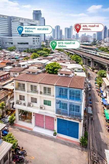 ใกล้ BTS พญาไท 550ม. ARLพญาไท 900ม. 3นอน 3น้ำ ใกล้ตลาดประตูน้ำ 1กม. ให้เช่า อาคารพาณิชย์ 3 ชั้น ขนาด 14 ตร.ว. 144 ตร.ม. 1
