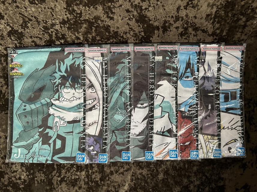 [ส่งต่อ] ครบเซต 8 ลาย! ผ้าเช็ดหน้า Visual Towel My Hero Academia (Ichiban Kuji รางวัล J)
