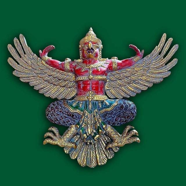 พญาครุฑไม้สัก ขนาด120ซม ครุฑไม้แกะสลัก