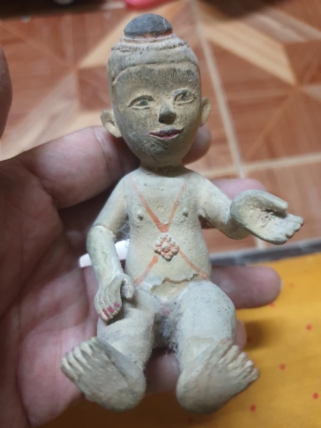 กุมารไม้แกะ ลงสีฝุ่นเก่าเก่า