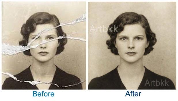 ปรับแต่งรูปภาพเก่ามีริ้วรอยขาดบนรูปให้กลับเหมือนเดิม รูปย่อยที่ 3