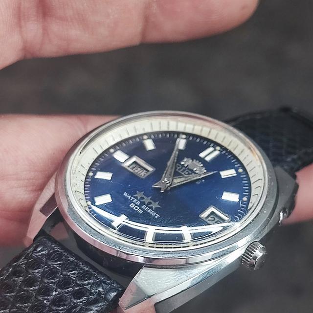 Orient automatic blue dialสองหน้าต่าง