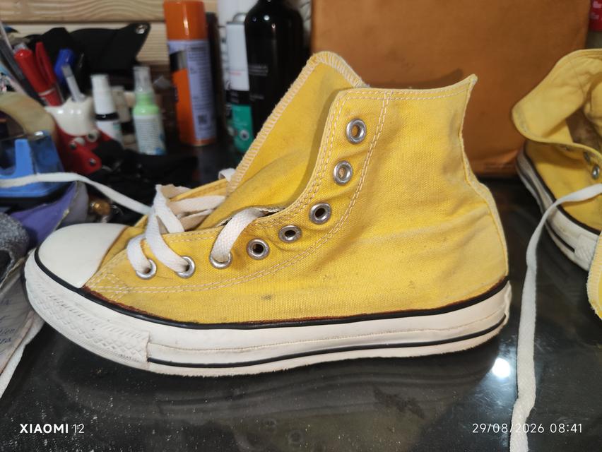 รองเท้า Converse แท้ รุ่นChuck Taylor All Star High(สีเหลือง) ผลิตปี2004 ป้ายส้นแบบยุค2000 รหัสสินค้า(SKU):1P961 เบอร์ 7 รูปที่ 14