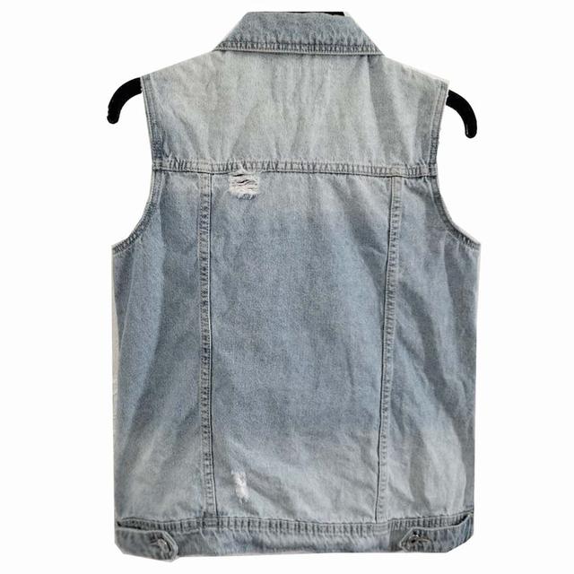 กั๊กยันส์ สีฟอกสวยมาก เท่สุด ๆ แต่งขาด ๆ หายาก มีกระเป๋าอก+ข้าง ผ้านุ่มใส่สบาย พร้อมส่ง ไม่ต้องรอ