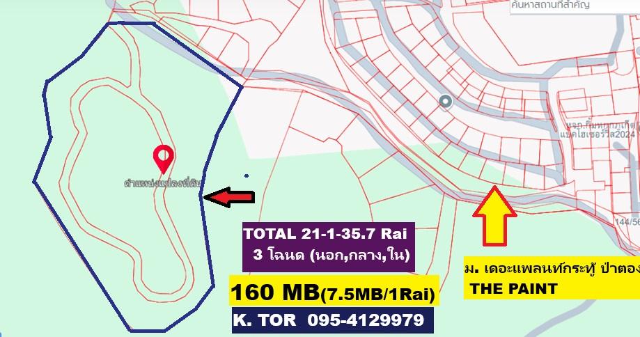 ขายที่ดินภูเก็ตทำเลเด็ดทำบ้านขายสบายๆ  21-1-35.7 ไร่ แปลงสวย กะทู้-ป่าตอง เส้นข้างหมู่บ้านเดอะแพลนท์ กะทู้-ป่าตอง แปลงโฉนด ราคาตัดใจ 8 ล้านต่อไร่170]] 1