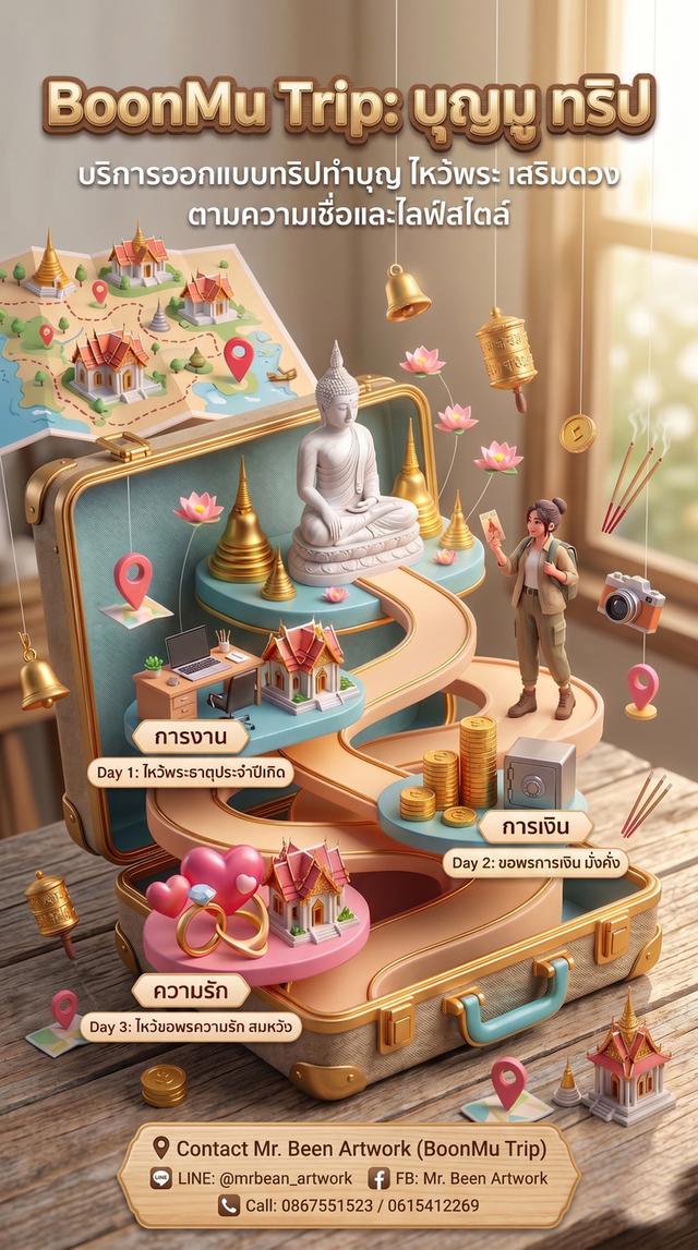 บริการออกแบบ ทริป ทำบุญพร้อมผูกดวง รูปที่ 1