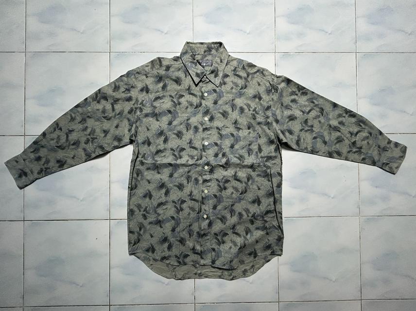 🔥 RARE! MADE IN JAPAN 90s 🇯🇵 เสื้อเชิ้ต DOUX DOUCE ลายฝีแปรงอาร์ต คอตตอนแท้ สภาพกริบ 🔥