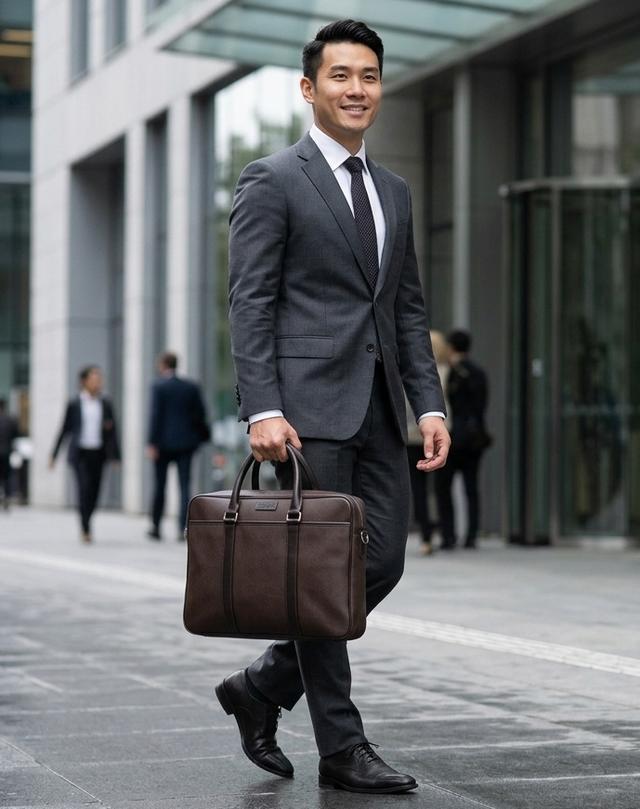 กระเป๋า Coach Briefcase สีน้ำตาล แท้ รูปที่ 8