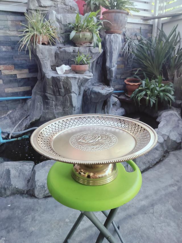 พานทองเหลือง14นิ้ว งานเก่า โบราณ