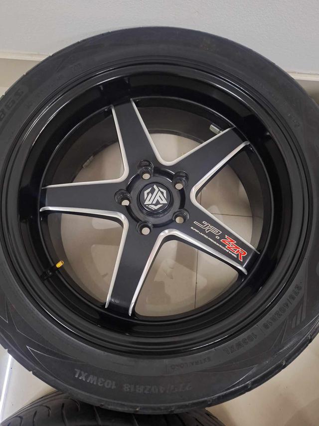 แม็คเวลJp18'กว้าง8.5ไม่ซ้อมไม่ดุ้ง พร้อมยาง235/45 275/40R18ปี21/18แม็คใส่ได้ไม่ถึงอาทิตย์ขาย12900บาท 4