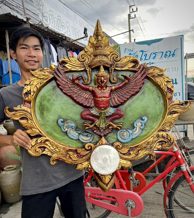 ซุ้มพญาครุฑ ซุ้มครุฑเก่า ขนาด100ซม พญาครุฑแขวนผนัง 6