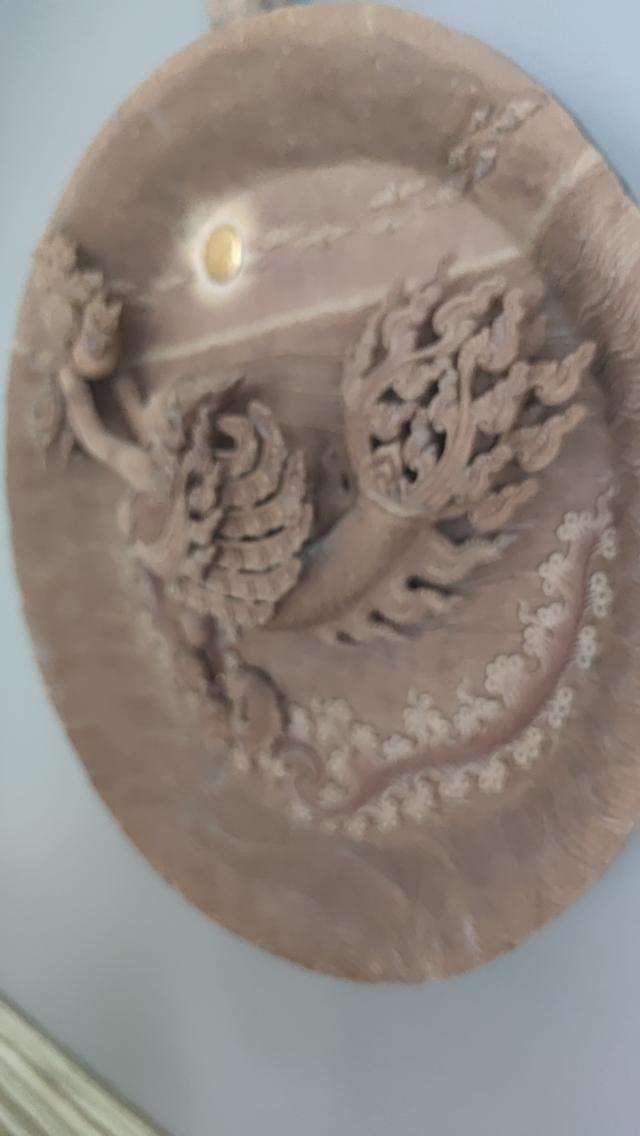 งานแกะะสลักไม้สักนางสุพรรณมัจฉาเส้นผ่าศูนย์กลาง60ซม. รูปที่ 4