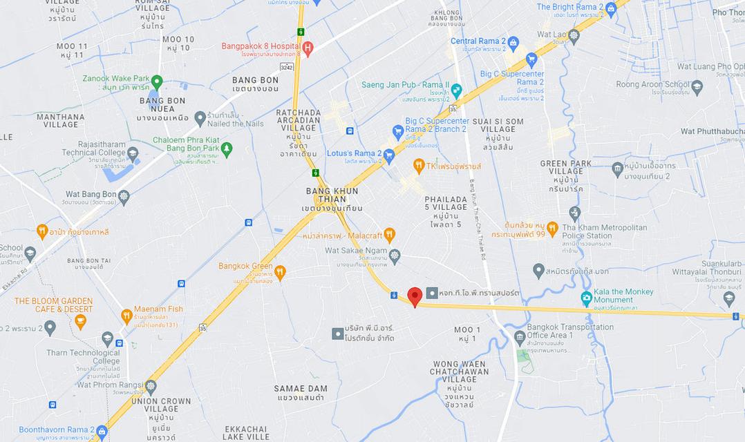 ขายที่ดินติดทางด่วนวงแหวนรอบกรุงเทพฝั่งใต้ พระราม 2 บางขุนเทียน-ชายทะเล เนื้อที่ 15-3-8 ไร่ ราคา 270,405,000 บาท 6