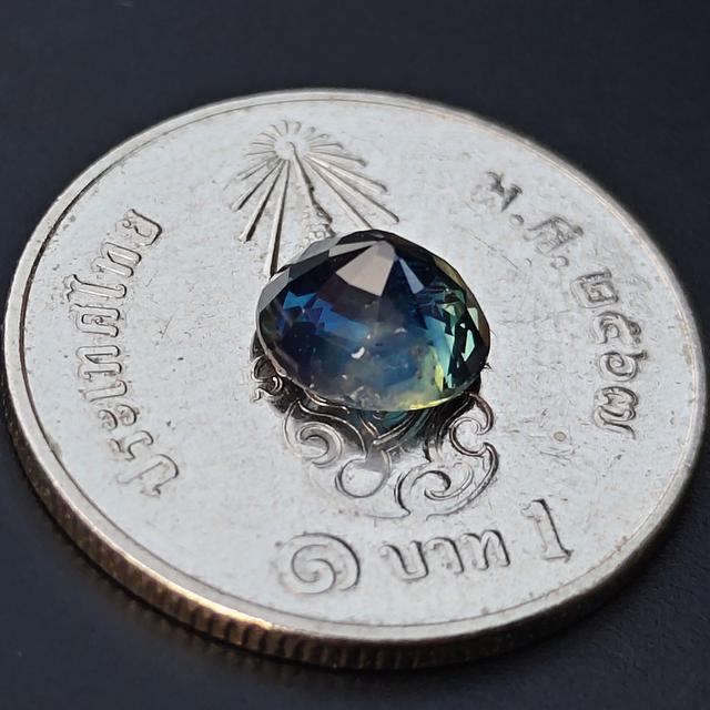 💎 พลอยไพลิน เผาเก่า 💎 น้ำหนัก 1.35 กะรัต รูปที่ 5