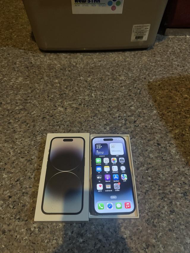 ขายๆๆๆถูกๆๆไอโฟน14ProสีSpace Gray 128กิ๊กยกกล่องอีมี่ตรงสูนTrueใช้งานปกติหมดทุกๆฟังชั่นเครื่องรีสโตได้ตลอดไม่มีติดไอคราว ( เครื่องเดิมๆไม่เคยแกะเลยหาย