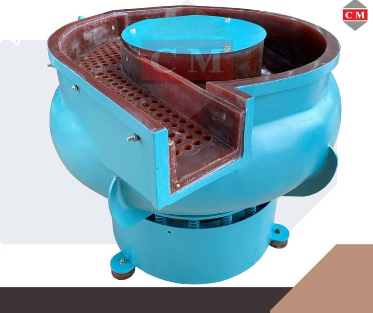 เครื่องขัดผิวโลหะแบบเขย่า (มีสะพานแยกชิ้นงาน) (Vibratory finishing machine with Separator)