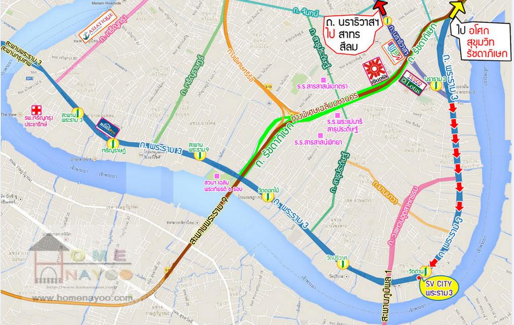 คอนโด เอสวี ซิตี้ พระราม 3 ขนาด 42.58 ตารางเมตร 1 ห้องนอน 1 ห้องครัว ชั้น15 วิวแม่น้ำ ตึก7 ตกแต่งครบ รูปที่ 11