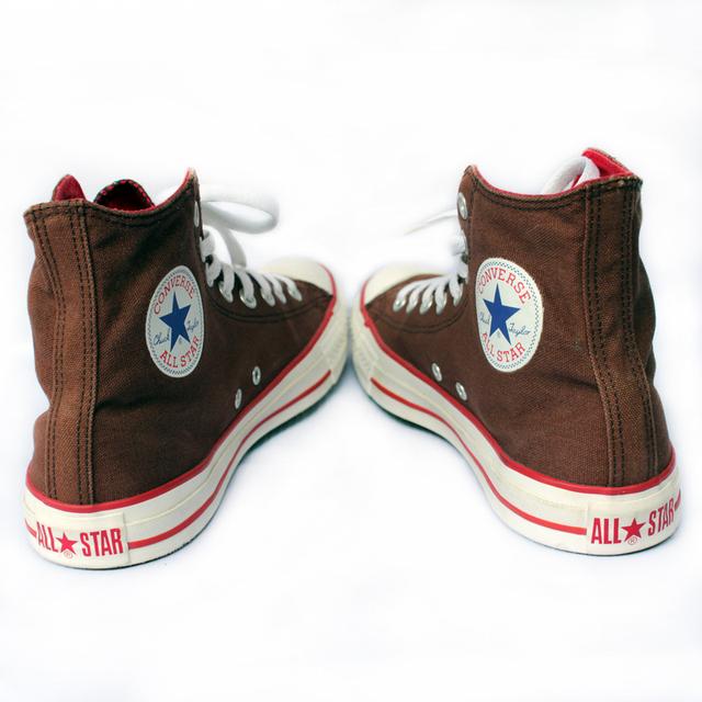 CONVERSE ผ้าใบหุ้มข้อมือสอง สีน้ำตาล สภาพเหมือนใหม่ จัดส่งฟรี!!! เก็บปลายทาง 7