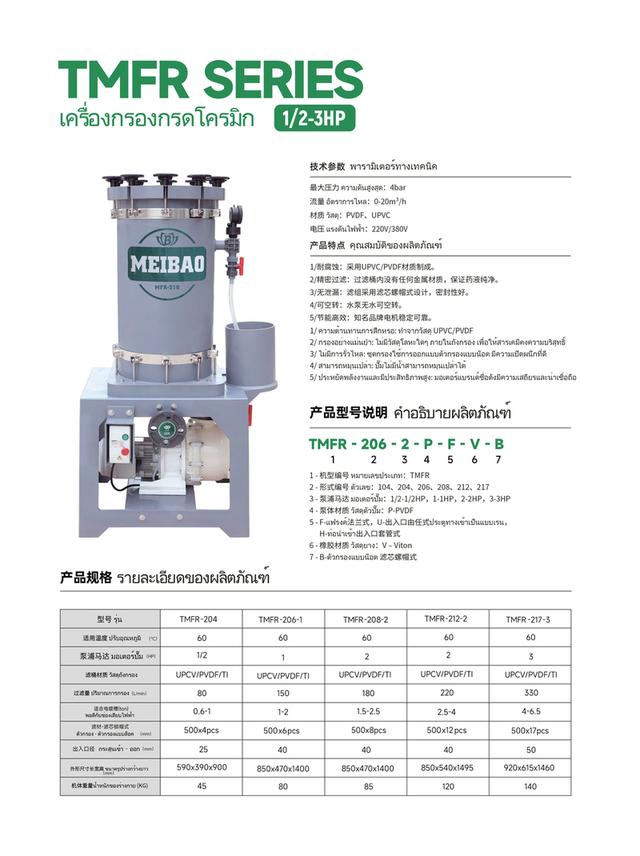 เหมยเป่าเครื่องกรองสารเคมีเหลวซีรีย์ MFR เครื่องกรองสารเคมีทนการกัดกร่อน เครื่องกรองป้องกันการรั่วซึมได้ดี