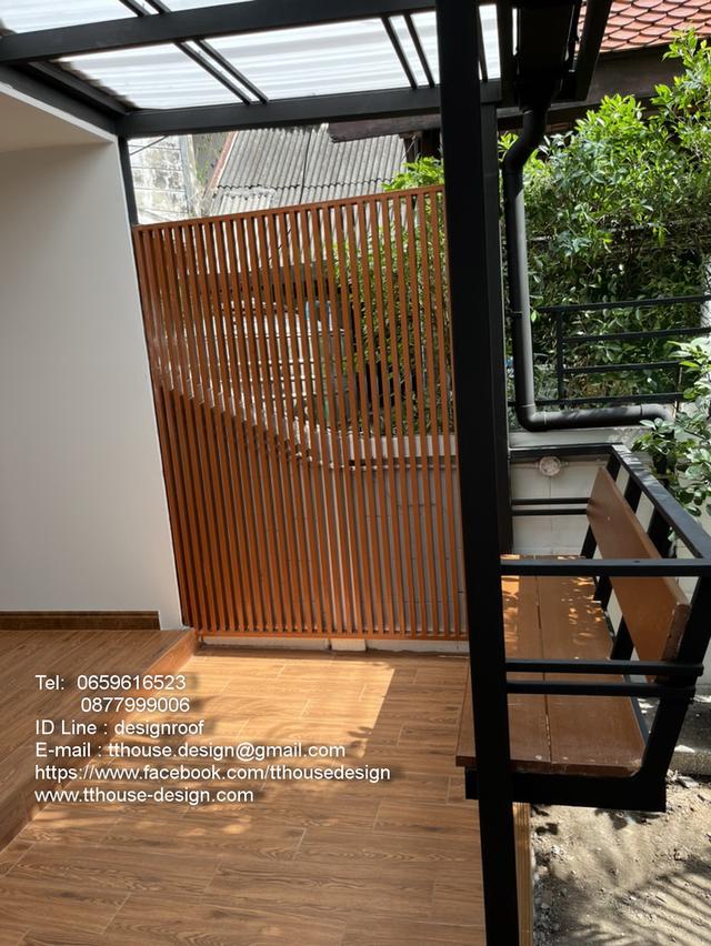 ต่อเติม ทำโครงหลังคา กันสาด ห้องครัว เทพื้นปูกระเบื้อง Line dddesign23 รูปที่ 8