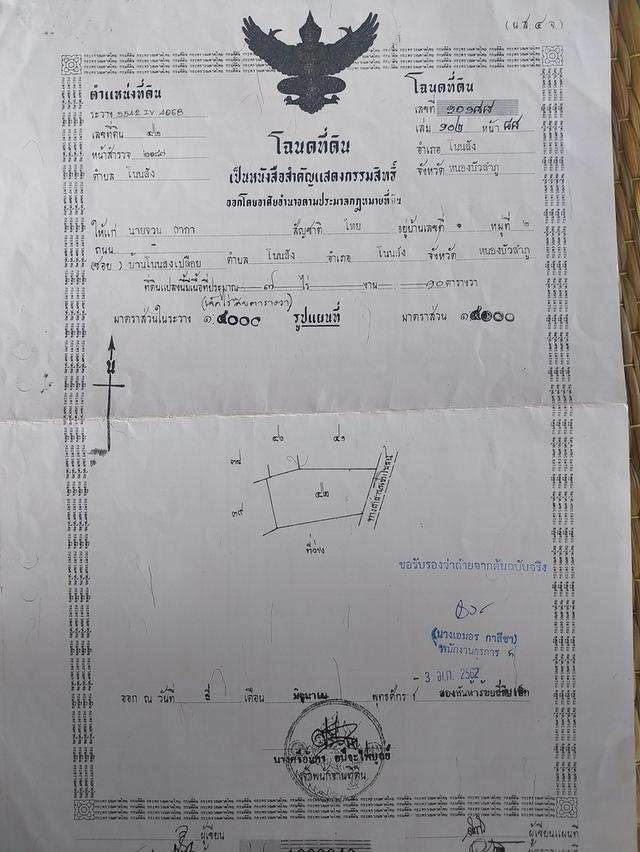 จะขายที่ดินเขตอำเภอโนนสังจังหวัดหนองบัวลำภู 1