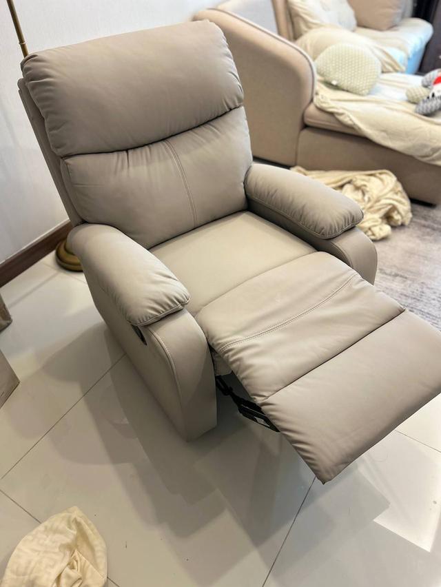 Modern Light Gray Recliner Armchair - Used Only 3 Months