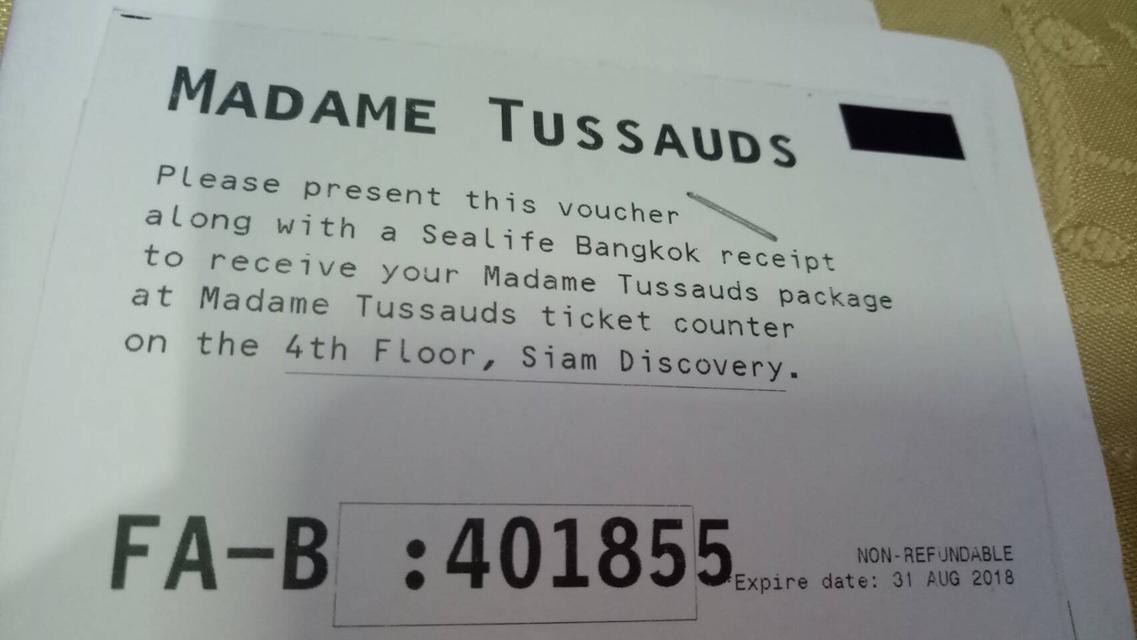ขายตั๋วเข้าชม MADAME TUSSAUDS at Siam Discovery  1