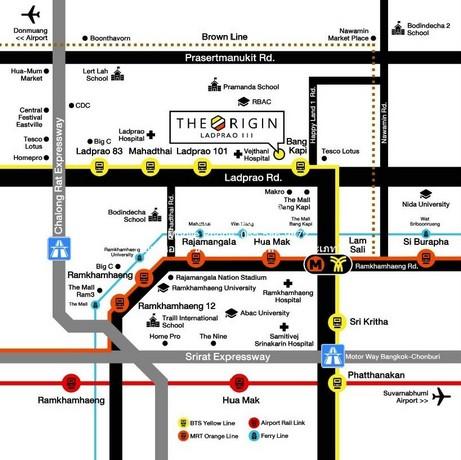 condo. The Origin Ladprao-Bangkapi 22square meter 1Bedroom1BATHROOM 3500000 THAI BAHT ใกล้กับ รถไฟฟ้าสายสีเหลือง สถานีบา 2