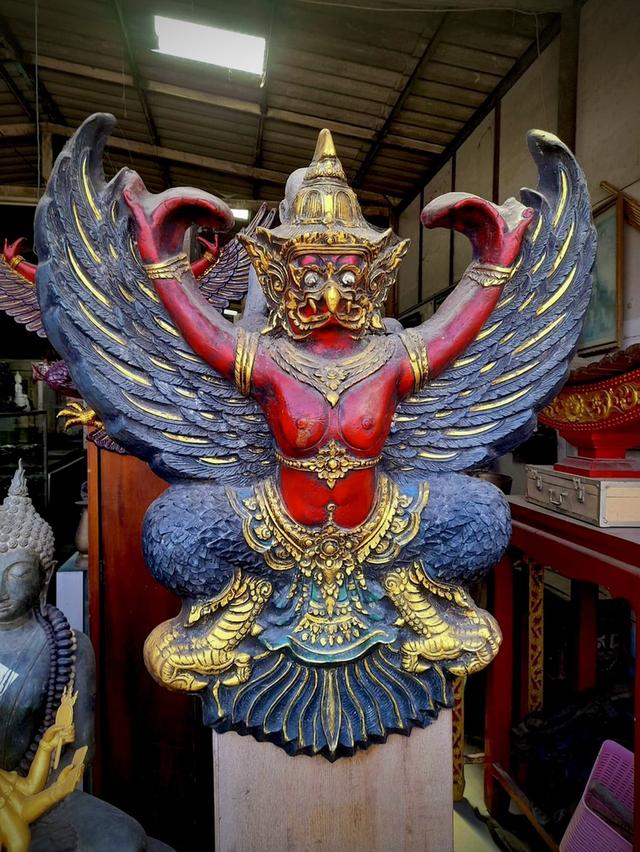 พญาครุฑเก่า ครุฑหน้าดุ ขนาด80ซม ครุฑหน้าศาล