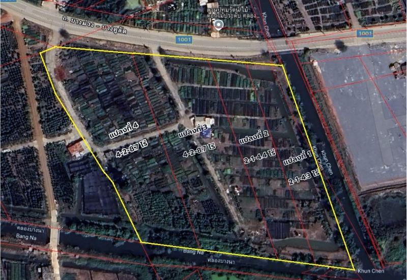 ขายที่ดินแปลงสวย ติดถนนบางม่วง - บางคูลัด เนื้อที่ 13-3-4 ไร่  อำเภอบางกรวย จังหวัดนนทบุรี เหมาะทำโครงการจัดสรร 10