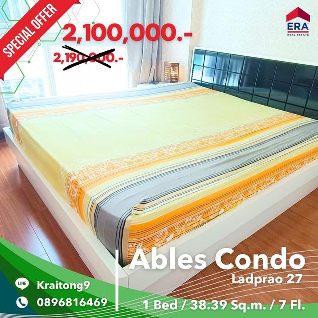 Ables Ladprao 27 Condo   ขายคอนโด ถนนลาดพร้าว ซอยลาดพร้าว 27 เอเบิลส์ ลาดพร้าว 27 ใกล้รถไฟฟ้า 2 สาย ห้องกว้าง ขายถูกมาก Ables Condo Ladprao 27 2