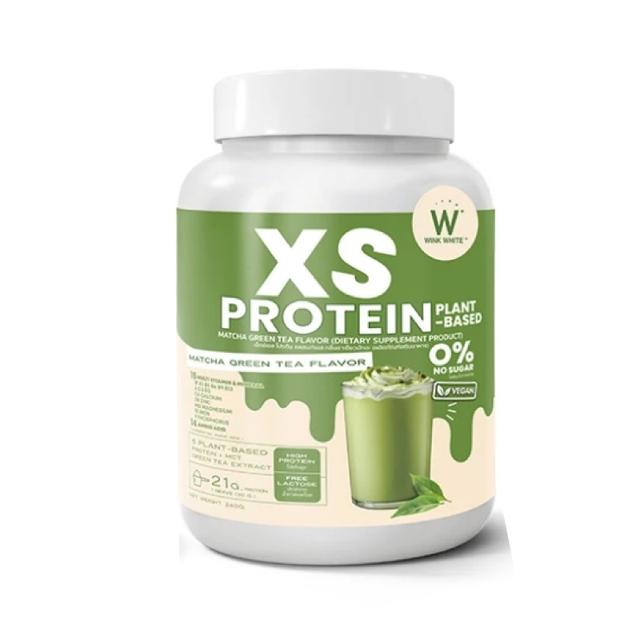 WINK WHITE XS PROTEIN GREEN TEA โปรตีนสูตรชาเขียวมัจฉะ 240ml 6