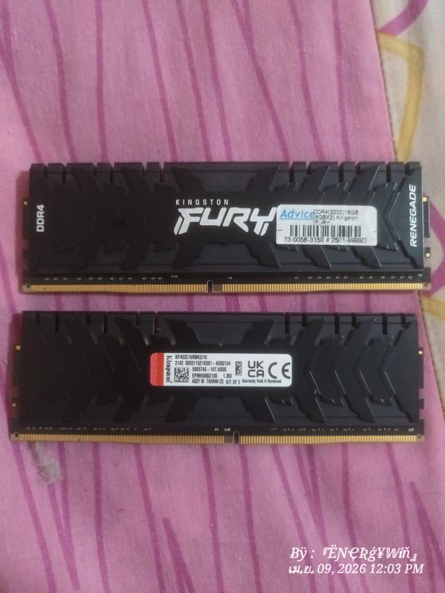 RAM  PC  DDR4  ( 3200 )  8GB  KINGSTON  FURY  BEAST  ราคา950รวมส่ง รูปที่ 3