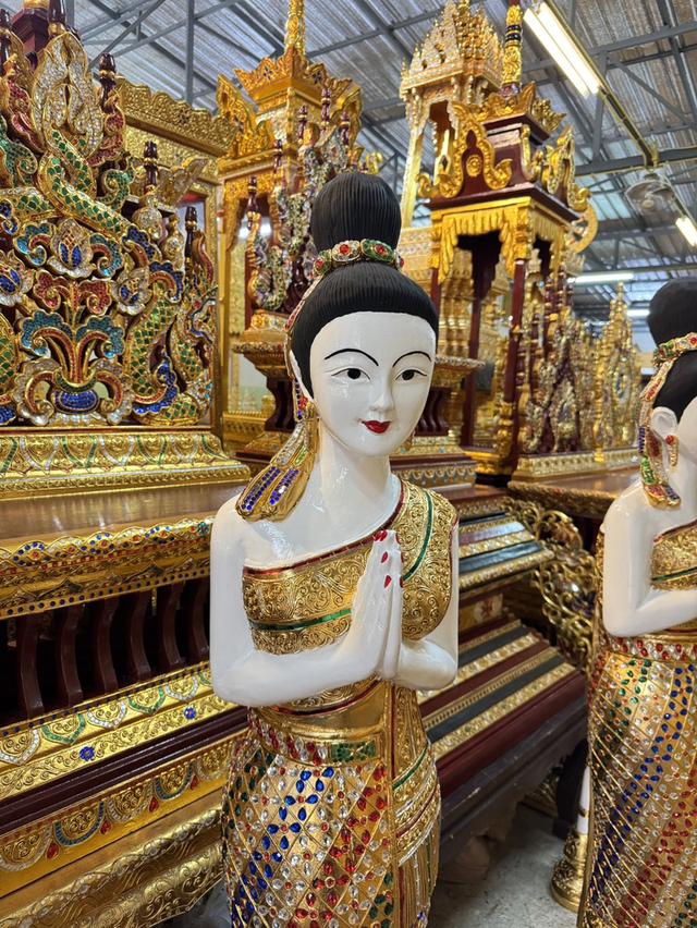 หุ่นนางไหว้ต้อนรับ แกะสลักจากไม้ รูปย่อยที่ 4