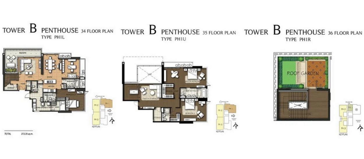 Aguston Sukhumvit 22 Penthouse 3 Story 4 Beds, 4 Baths and Rooftop Garden High Floor, Fully furnished 1