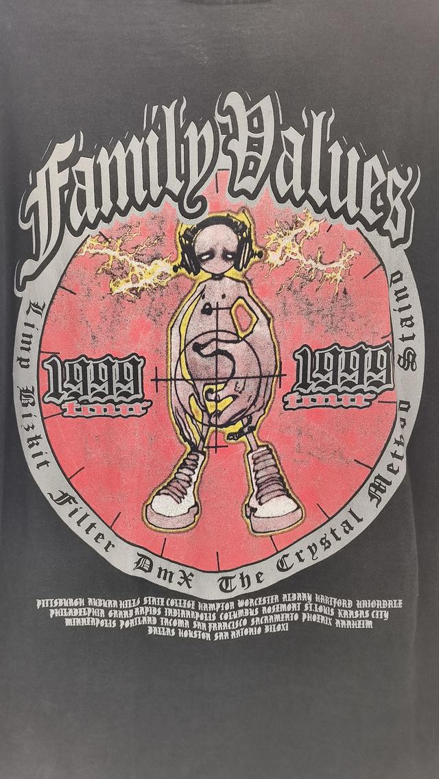 เสื้อวง Limp Bizkit Vintage 1999 Family Values Tour Black T Shirt Limp Bizkit DMX Korn Hip Hop XL รูปย่อยที่ 2