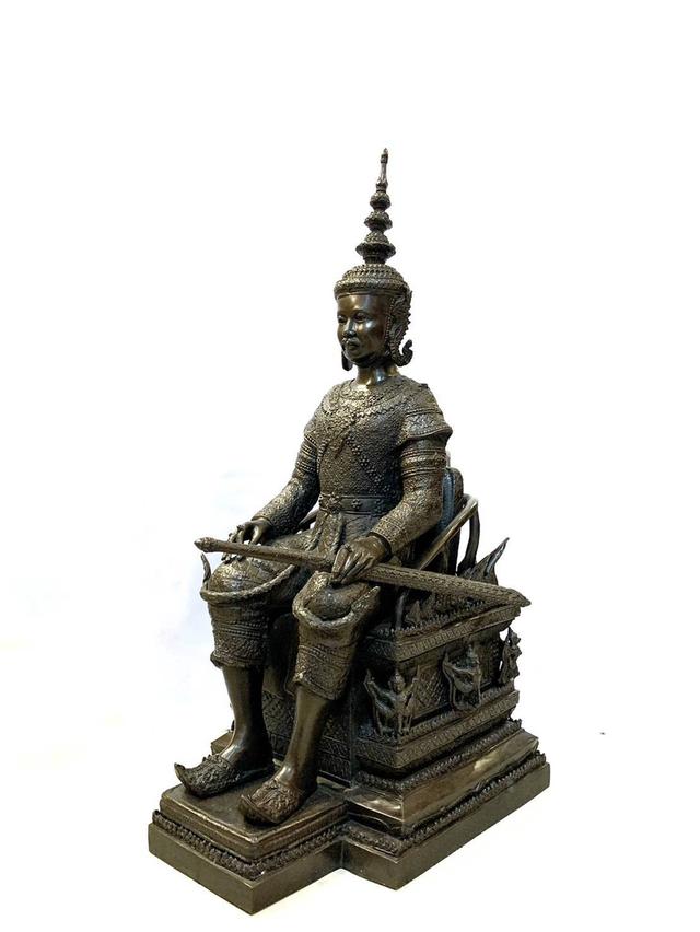 604.พระบรมรูปหล่อในหลวงรัชกาลที่ 5 พระบาทสมเด็จพระปรมินทรมหาจุฬาลงกรณ์ พระจุลจอมเกล้าเจ้าอยู่หัว ทรงประทับนั่งบัลลังก์ หน้าตัก 14 นิ้ว 5