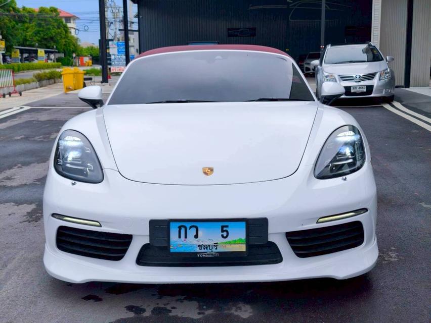รหัสรถ KPV5 2017 PORSCHE BOXSTER 2.0 CABRIOLET สีเทา wrap ขาว หลังคาแดง