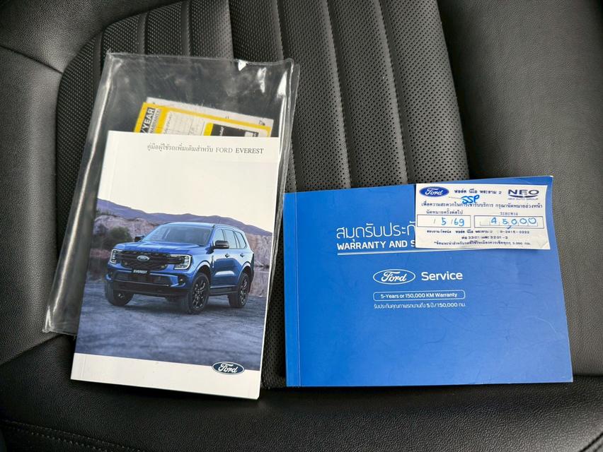 ปี 2024 FORD EVEREST, 2.0 TURBO SPORTโฉม ปี22-ปัจจุบัน สีขาว มือเดียวป้ายแดง👉ไมล์แท้ 37,484 km. เข้าศูนย์ทุกระยะ  12