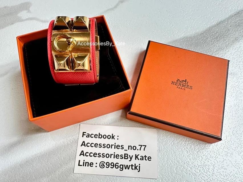 Used Like New Hermes CDC Bracelet Red Epsom Leather  13