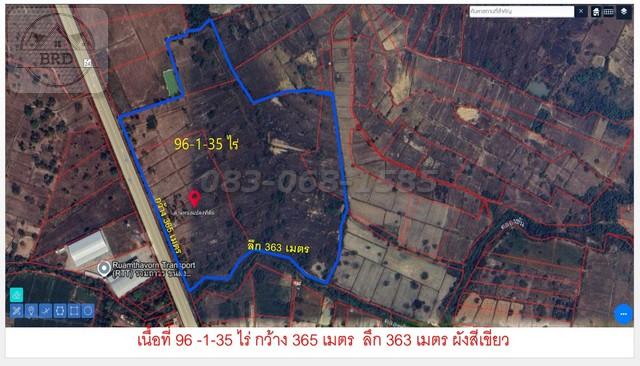 ติดถนนใหญ่ 8 เลน ที่ดินสีเขียว สร้างโกดัง- คลังสินค้า ทำโครงการขนาดใหญ่ วารินชำราบ เนื้อที่ 96-1-35 ไร่ ไร่ละ 1.5 ล้าน อ.วารินชำราบ จ.อุบลราชธานี