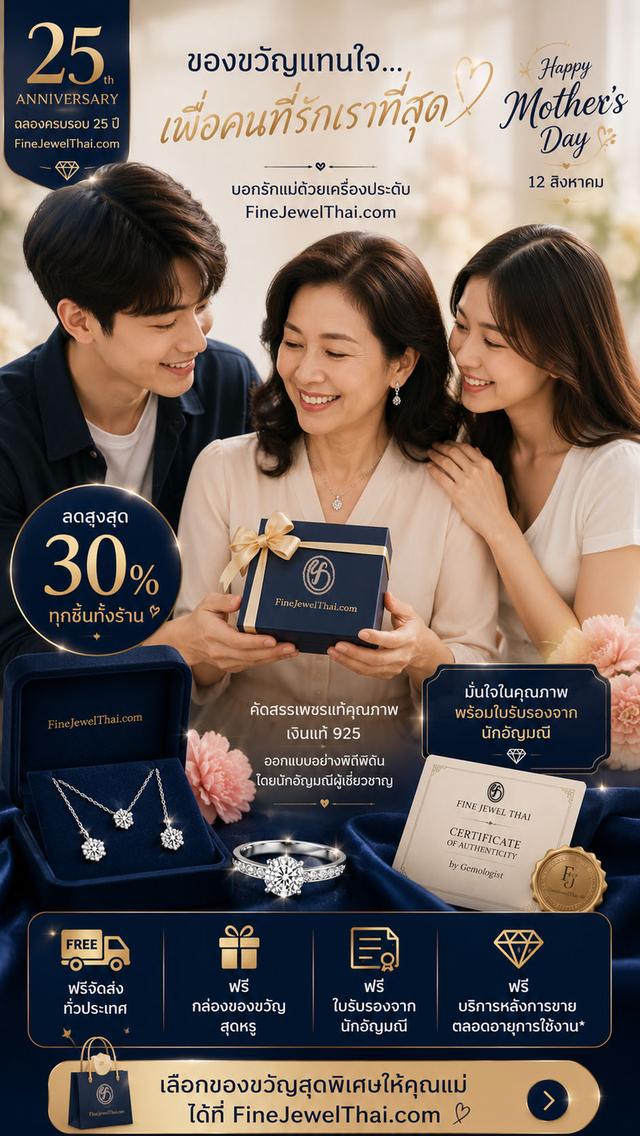 FineJewelThai | ชุดเครื่องประดับแท้ ของขวัญวันแม่ ลดสูงสุด30% ทั้งร้าน!