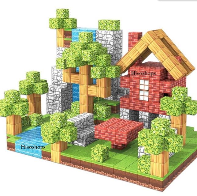SET MINECRAFT DIY 96 BLOCKS BOX บล็อกแม่เหล็ก บล๊อกตัวต่อมายคราฟ 96 ชิ้น แบบกระเป๋า ตัวต่อแม่เหล็กต่อได้ตามจินตนาการ ของเล่นสนุกๆ จากเกมส์ชื่อดัง 6